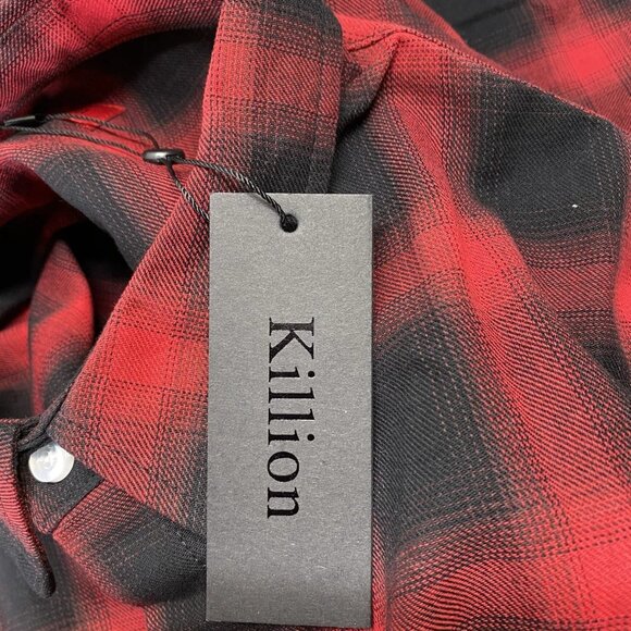 Killion Men’s Plaid Cotton Casual Button-Down Shirt – Red – Size L - Picture 12 of 12